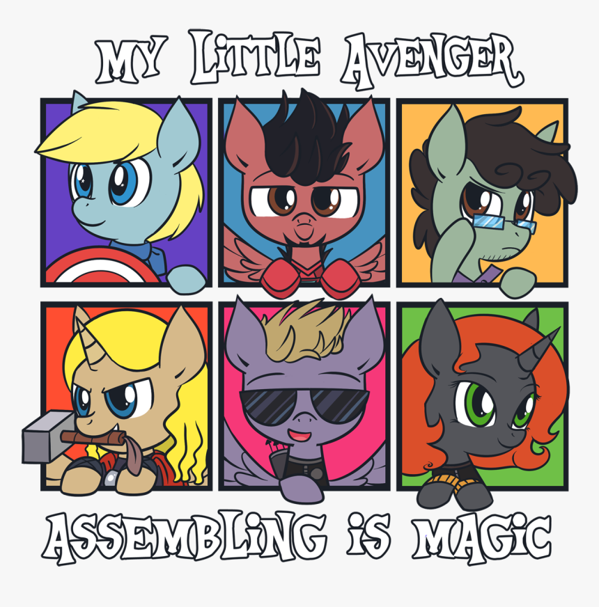 Avengers Bruce Banner Tony Stark Thor Iron Man Captain - Mlp X Avengers Crossover, HD Png Download, Free Download