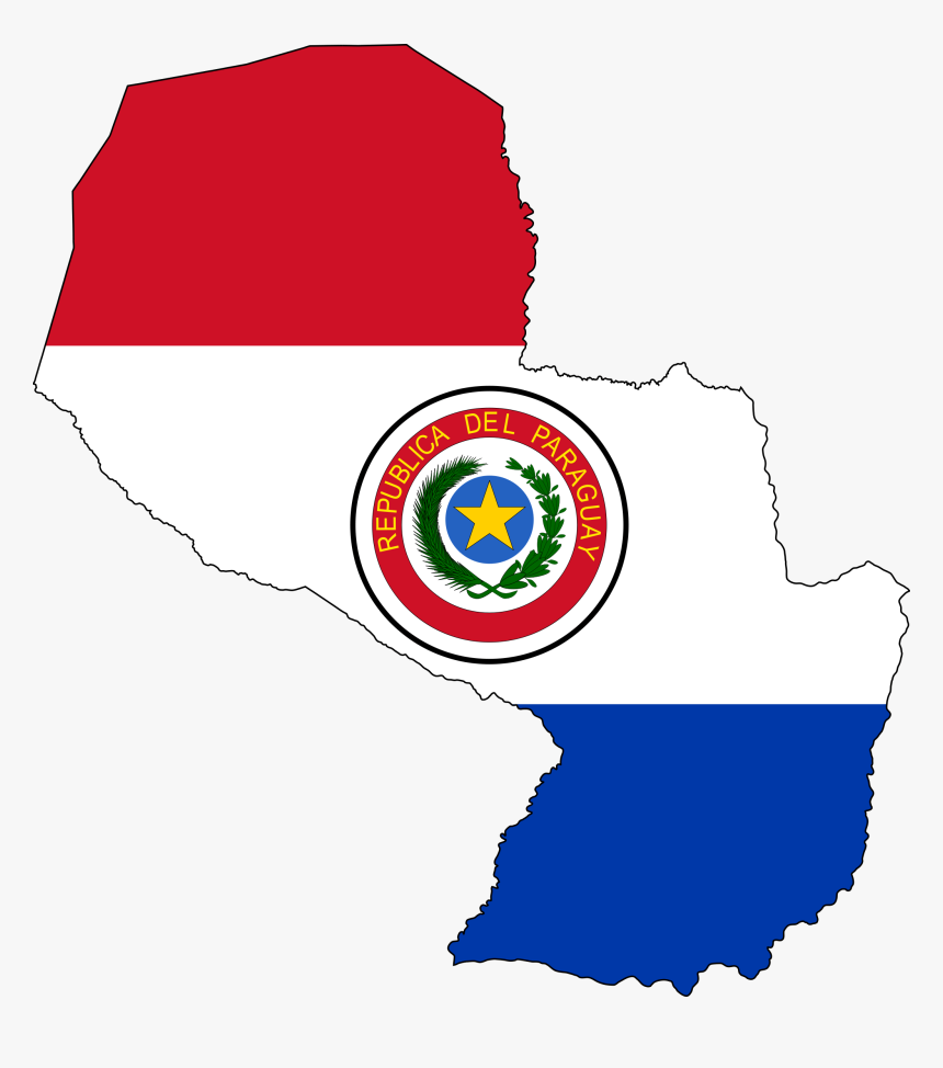 Paraguay Heart Of America, South America, Paraguay - Paraguay Flag Map, HD Png Download, Free Download