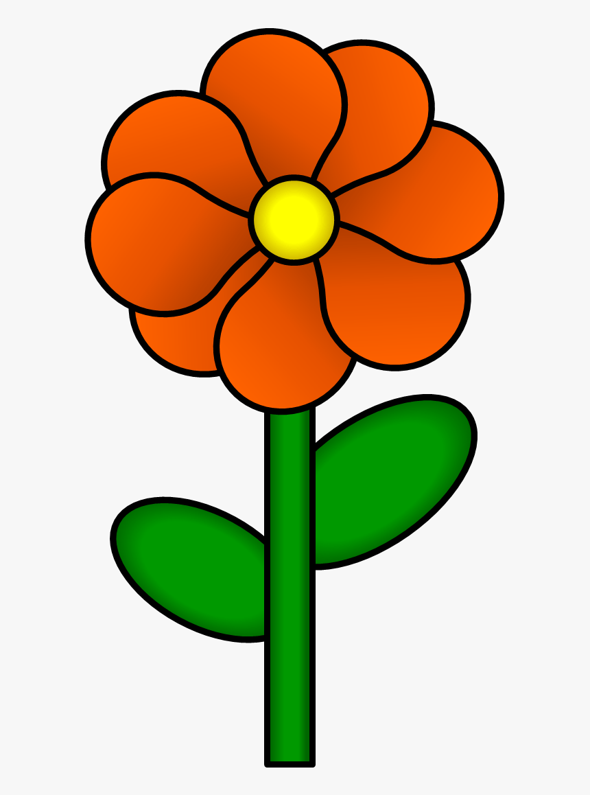 Blue Flower Clipart With Stem - Flower With Stem Clipart, HD Png Download.....