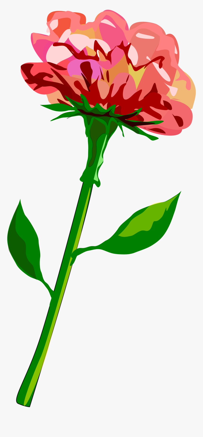 Red-flower Clip Arts - Stalk Of Flower Clipart, HD Png Download, Free Download