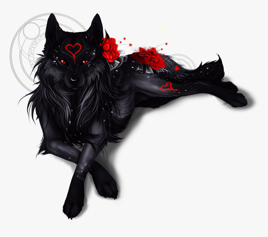 Wolf Eyes Drawing - Red And Black Wolf, HD Png Download, Free Download