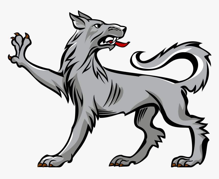Wolf Clipart Heraldic - Coat Of Arms Dog Symbols, HD Png Download, Free Download