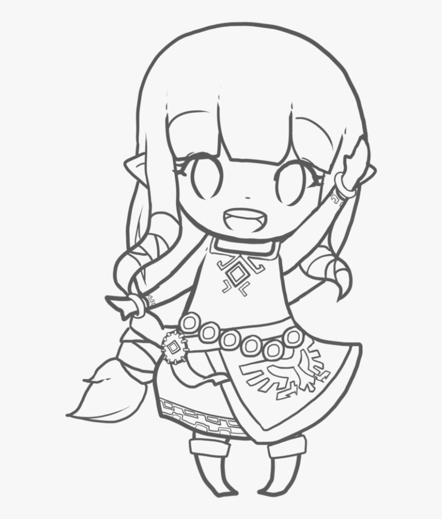 Zelda Coloring Pages Chibi - Legend Of Zelda Skyward Sword Drawing, HD Png Download, Free Download