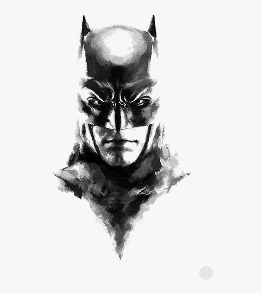 Batman Joker Bane Art - Batman Black And White Drawing, HD Png Download, Free Download