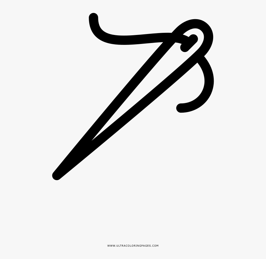 Sewing Needle Coloring Page - Calligraphy, HD Png Download - kindpng