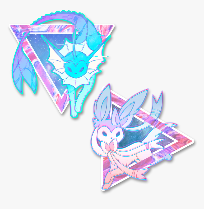 Image Of 【ｖａｐｏｒｅｏｎ】& ﻿ｓ Ｙｌｖｅｏｎ Vinyl Sticker - Pokemon Aesthetic Art, HD Png Download, Free Download