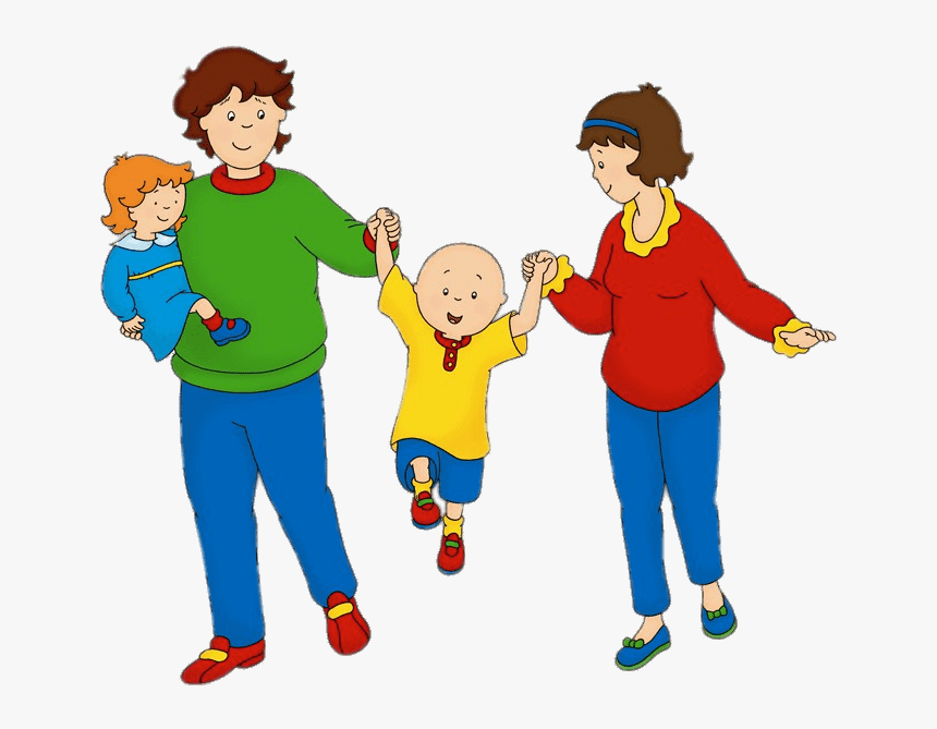 Caillou With His Parents And Sister Rosie - Caillou Parents, HD Png Download, Free Download