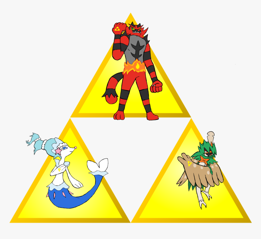 Just Decided To Draw Decidueye, Incineroar And Primarina, - Triforce Png, Transparent Png, Free Download