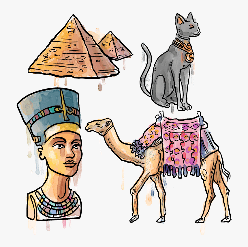 Egyptian Camel Drawing , Png Download - Camel Cartoon Png, Transparent Png, Free Download