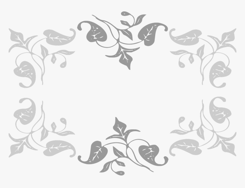 Grey Floral Frame Png, Transparent Png, Free Download