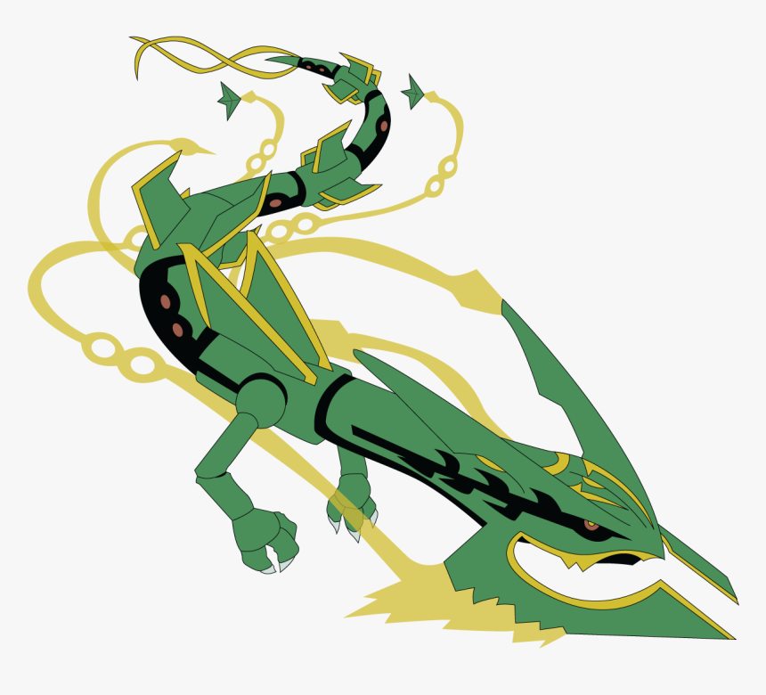 After Carefully Analyzing The Reveal Video, Here"s - Shiny Mega Rayquaza Drawing Easy, HD Png Download, Free Download