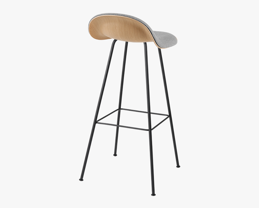 3d Hirek Bar Stool W/ Center Base Front Upholstered - Moulded Wood Bar Stool, HD Png Download, Free Download