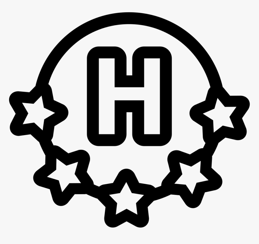 Letter H Hotel Outline With Five Stars - H Icons, HD Png Download, Free Download