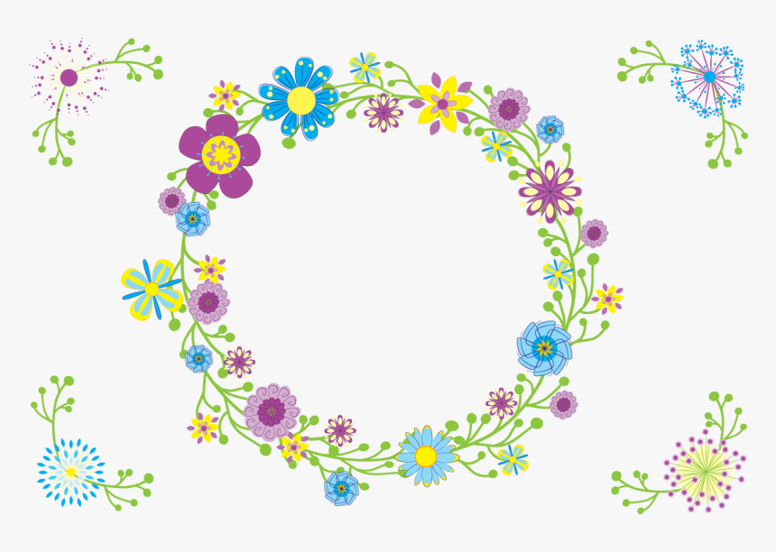 Vector Flowers Circle - Circle, HD Png Download, Free Download