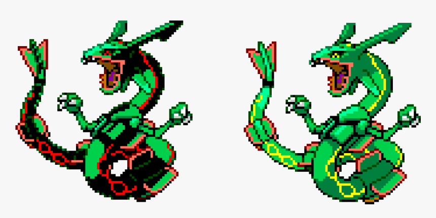 Shiny Rayquaza And Normal, HD Png Download, Free Download