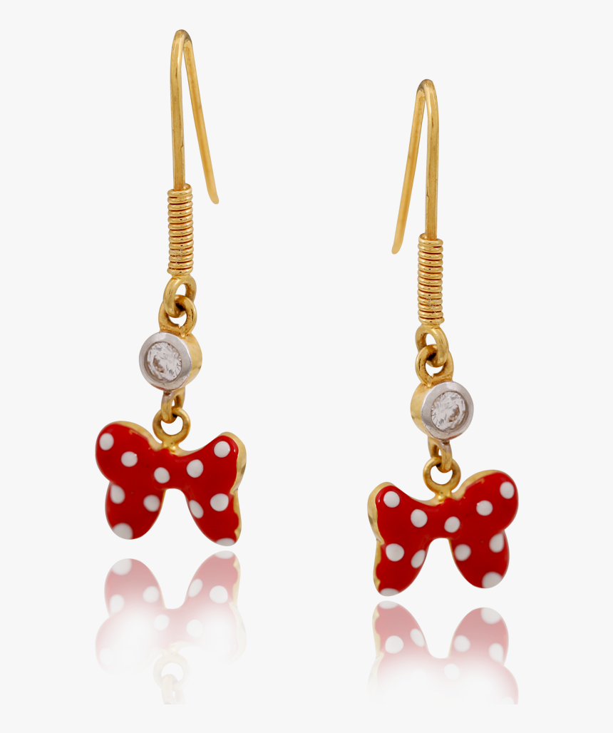 Golden Enamel Minnie Mouse Bow Dangler - Earrings, HD Png Download, Free Download