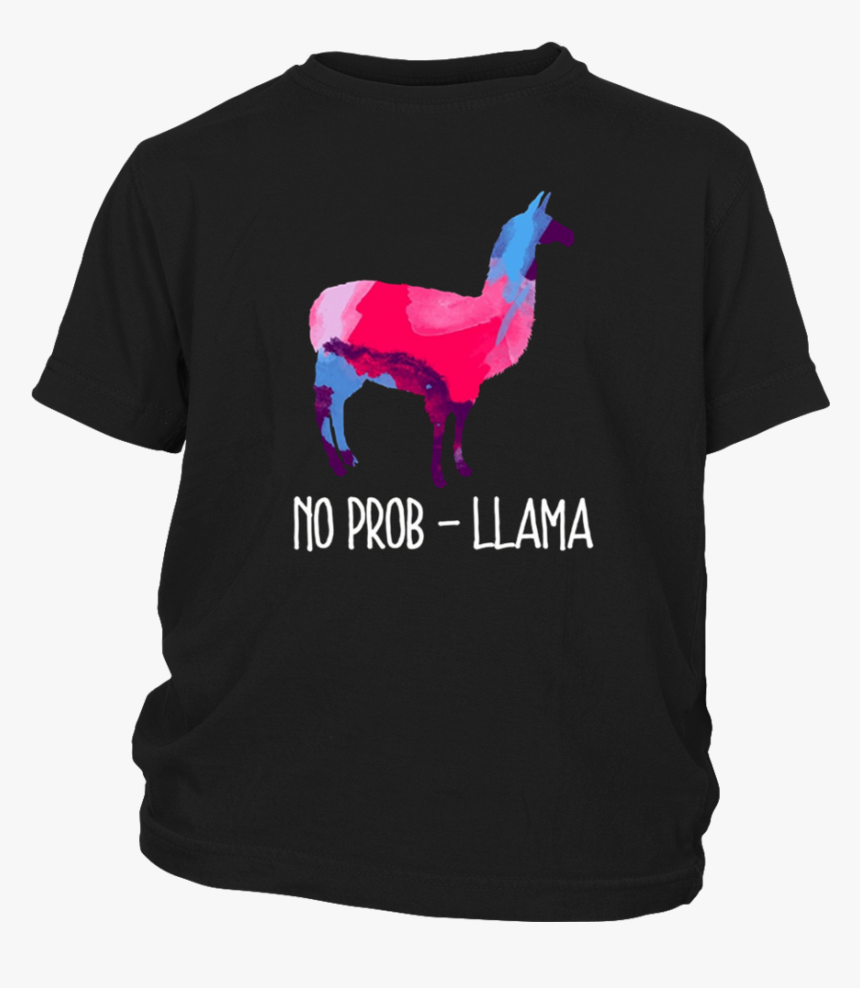 Llama T-shirt, No Prob Llamas Lovers Watercolor Shirt - Animal, HD Png Download, Free Download