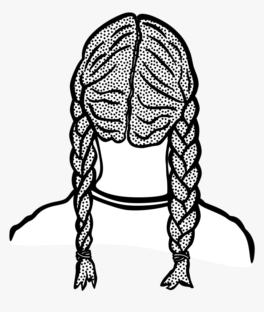 Clipart Braids Lineart - Braids Clipart, HD Png Download, Free Download