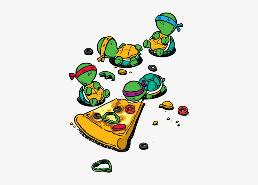 Pizza Clip Ninja Turtle - Draw Ninja Turtles Eating Pizza, HD Png Download, Free Download