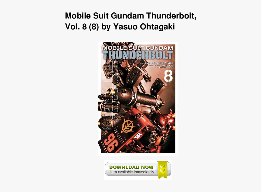 Gundam Thunderbolt Volume 8, HD Png Download, Free Download