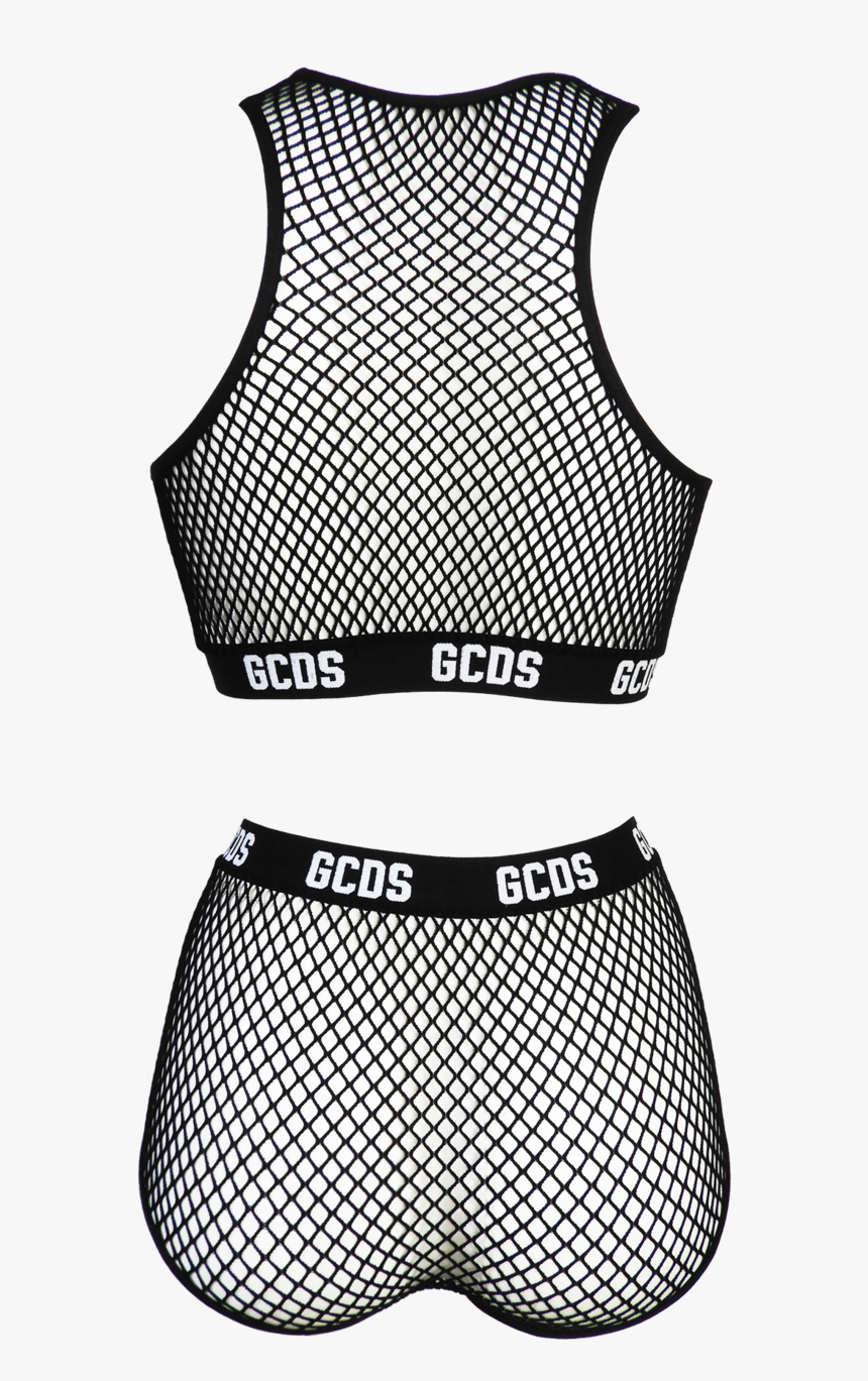 Fishnet Bra & Panties Set - Gcds Fishnet Crop Top, HD Png Download, Free Download