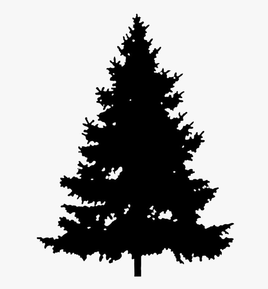 Christmas Tree Silhouette Png - Fir Tree Clipart Black And White, Transparent Png, Free Download