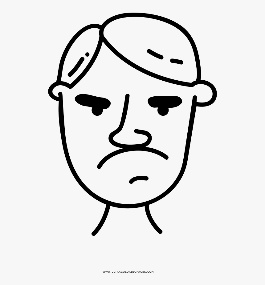 Angry Man Coloring Page - Surprised Face Guy Transparent, HD Png Download, Free Download