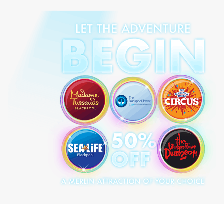 Get 50% Off Merlin Blackpool Attractions - Circle, HD Png Download, Free Download