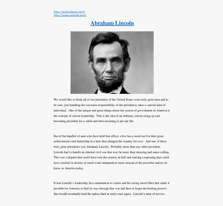 Abraham Lincoln, HD Png Download, Free Download