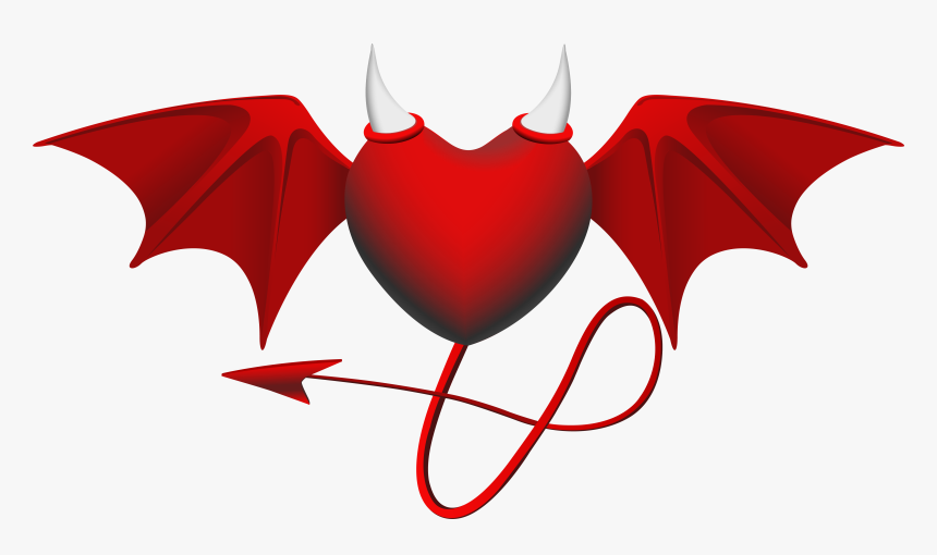 Transparent Devil , Png Download - Devil And Angel Heart Png, Png Download, Free Download