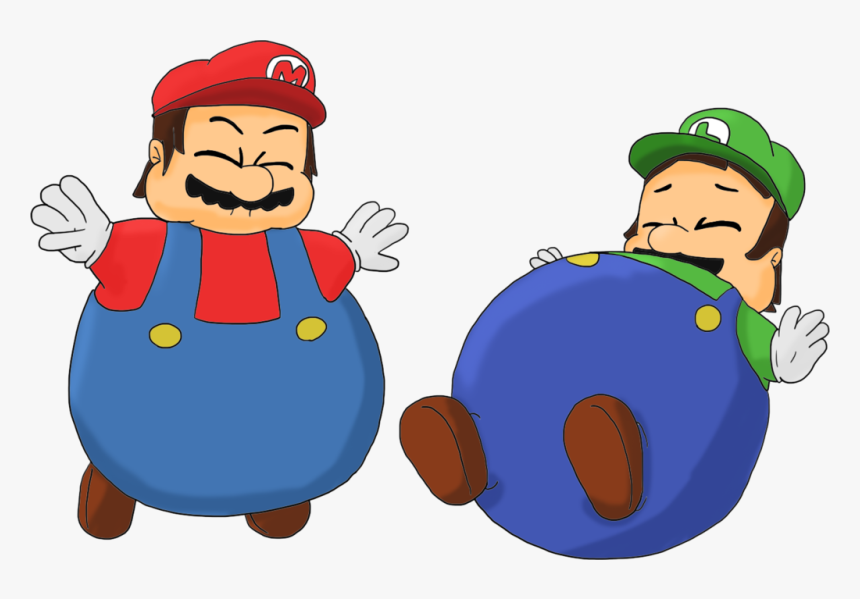 Luigi Transparent Fat - Fat Mario And Luigi, HD Png Download, Free Download