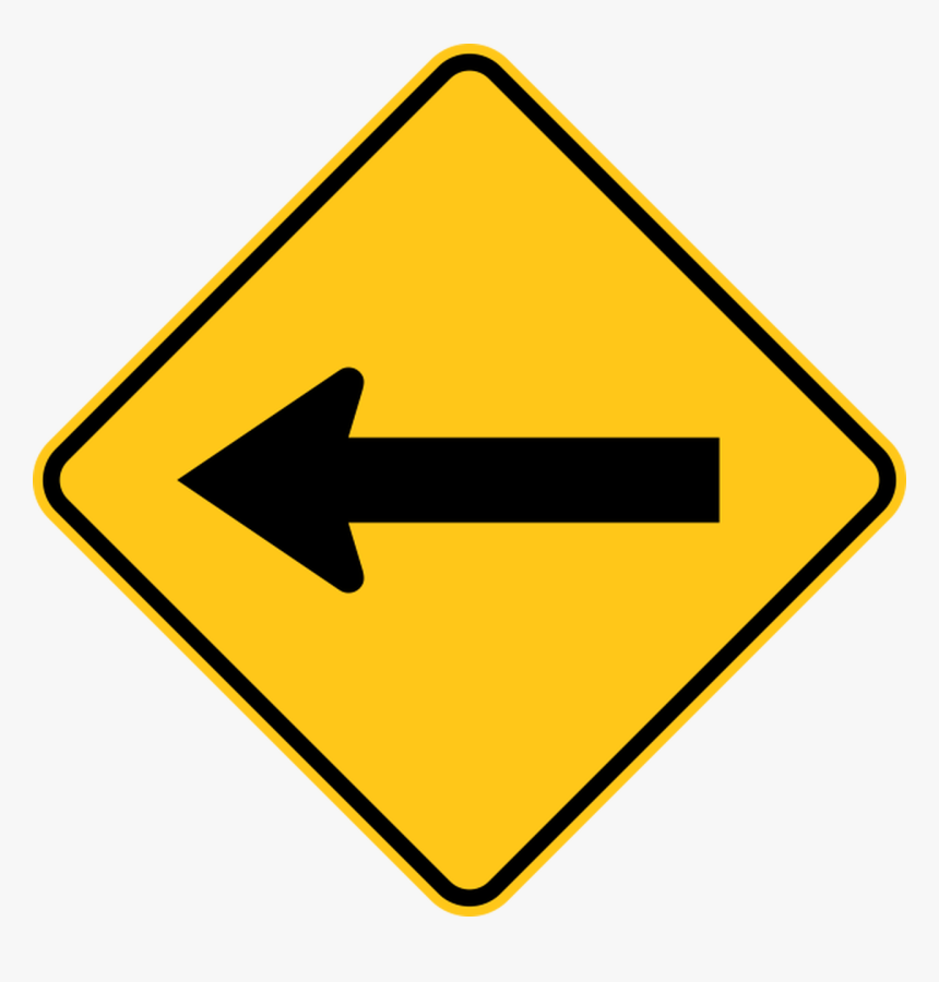 One Direction Arrow Warning Trail Sign Yellow - Road Sign Arrow Png, Transparent Png, Free Download