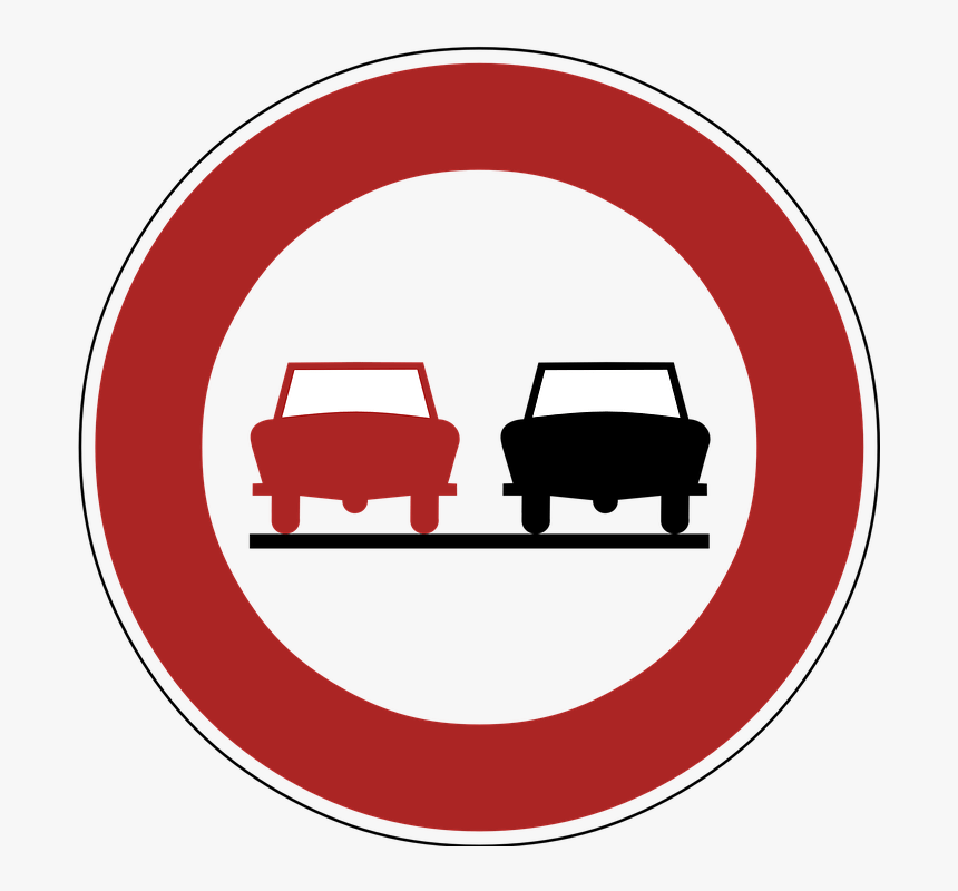 Señal De Prohibición Adelantamiento Prohibido - No Overtaking Road Sign Png, Transparent Png, Free Download
