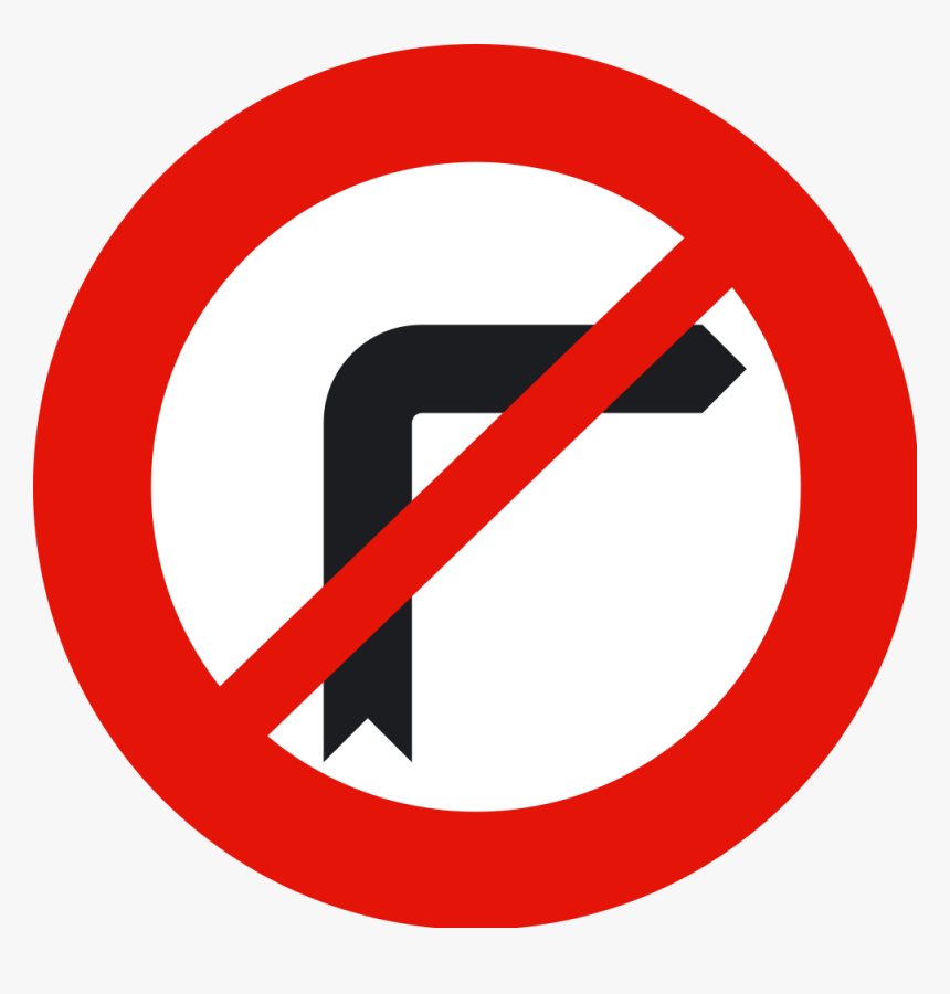 No Right Turn Road Sign, HD Png Download, Free Download