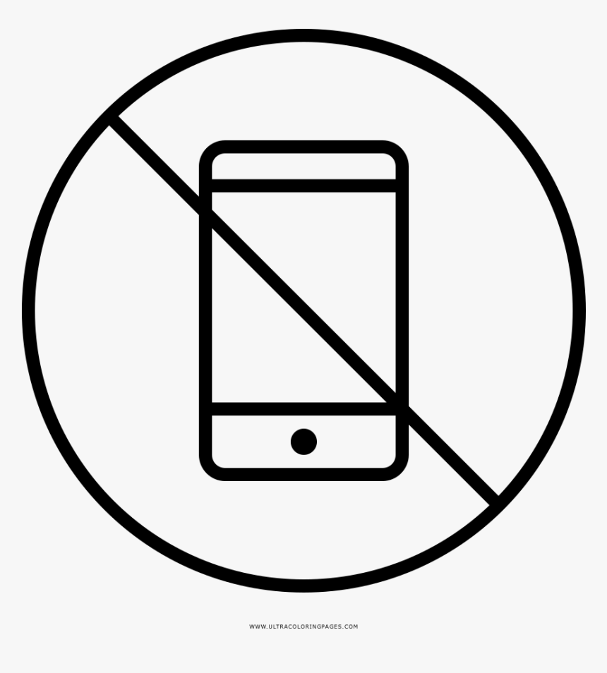Teléfono-prohibido Página Para Colorear - No Added Colour Icon, HD Png Download, Free Download