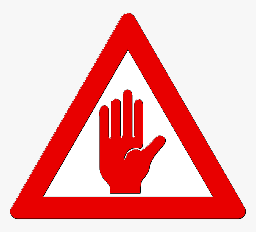Triangle Street Sign With Hand, HD Png Download, Free Download