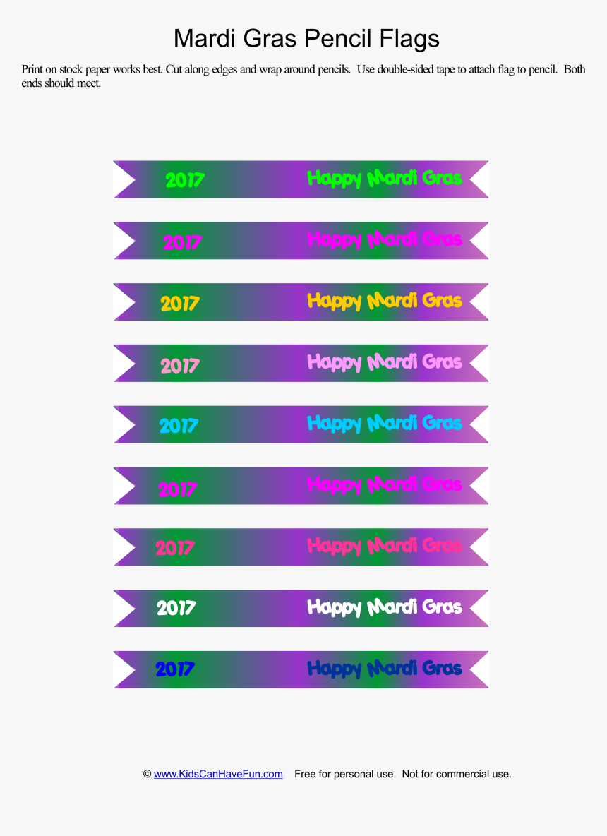Mardi Gras Printables For Everyone With Party Hats, - Illustration, HD Png Download, Free Download