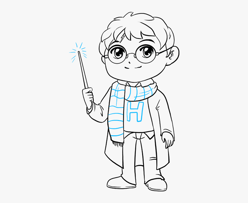 How To Draw Harry Potter - Harry Potter Wand Drawing Easy, HD Png Download, Free Download