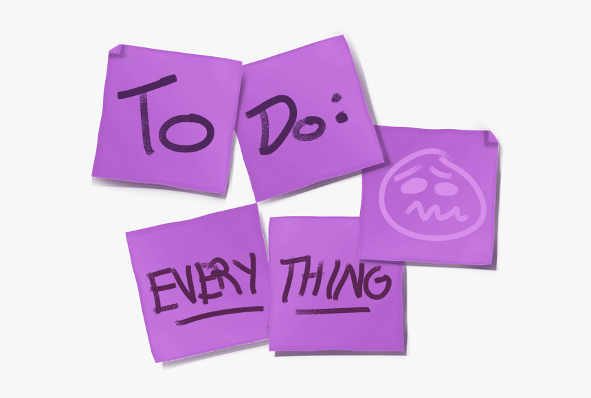 Purple Sticky Notes With To Do Everything - Sticky Notes In Purple, HD Png Download, Free Download