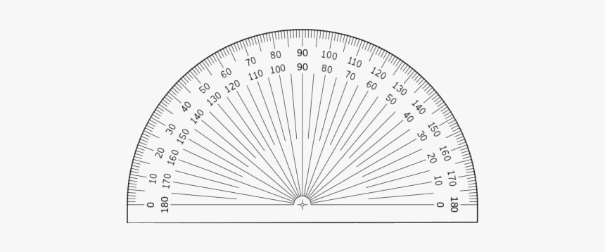 Protractor Actual Size Silhouette Transparent Background - Protractor Transparent, HD Png Download, Free Download