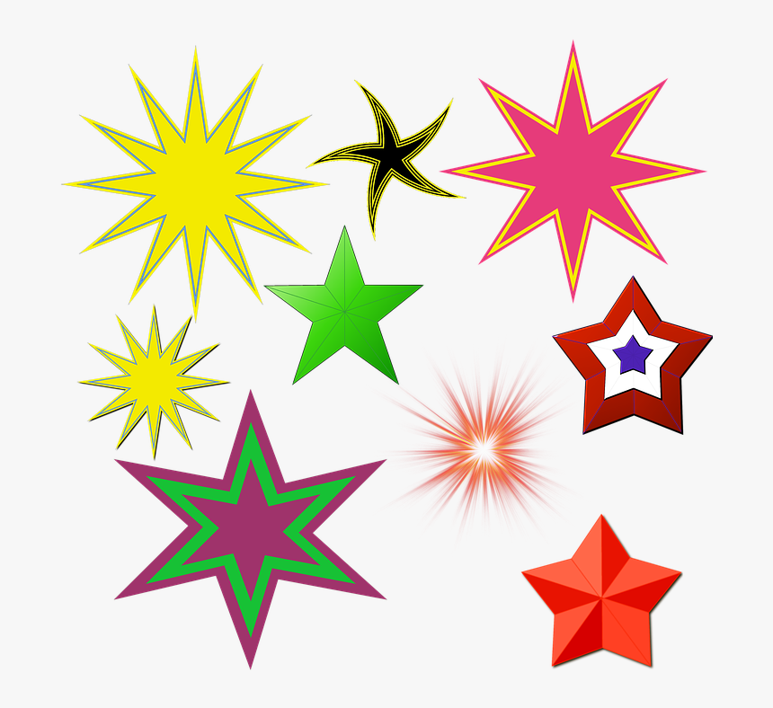Stars, Design, Glowing, Shining, Pointed, Various - Spur Rowel, HD Png Download, Free Download