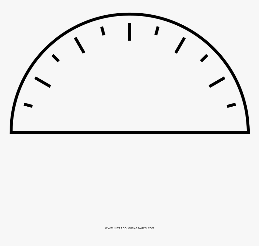 Protractor Coloring Page - Circle, HD Png Download, Free Download