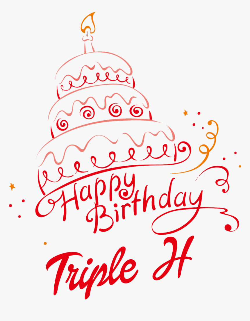 Triple H Happy Birthday Vector Cake Name Png - Happy Birthday Png, Transparent Png, Free Download