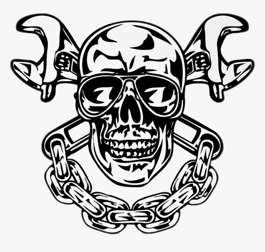 Clipart Skull And Piston , Png Download - Skull With Crossed Wrenches, Transparent Png, Free Download