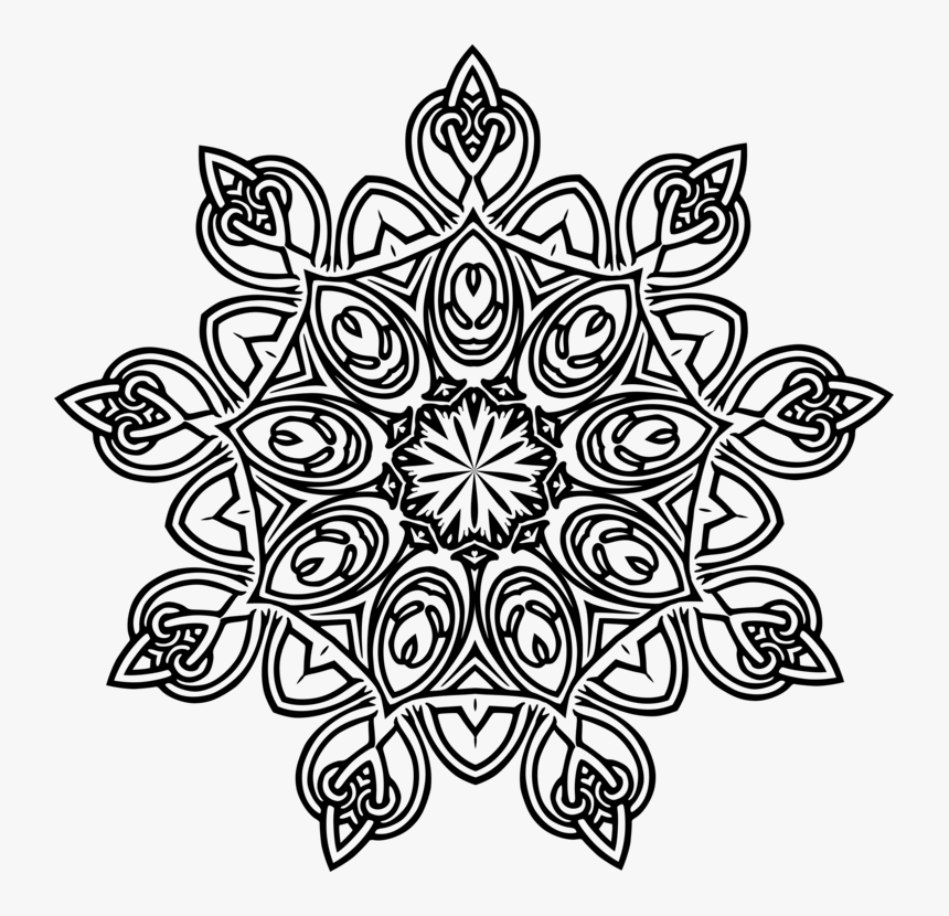 Line Art,flower,leaf - Geometric Flower Clip Art, HD Png Download, Free Download