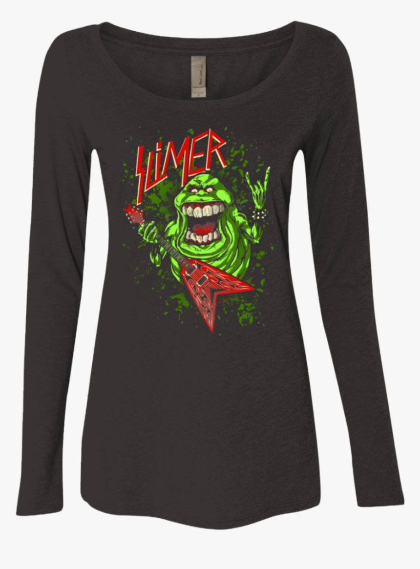 Slimer Thrashin Mad Women"s Triblend Long Sleeve Shirt - Long-sleeved T-shirt, HD Png Download, Free Download