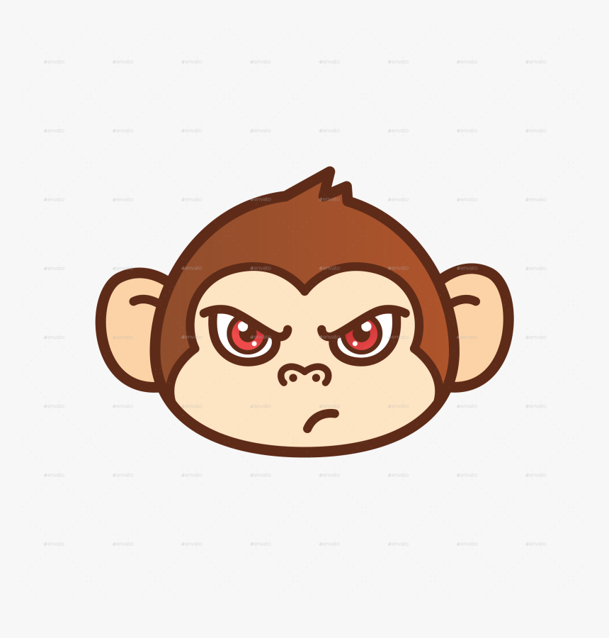 Angry Monkey Cartoon - Cartoon Monkey Face Png, Transparent Png, Free Download