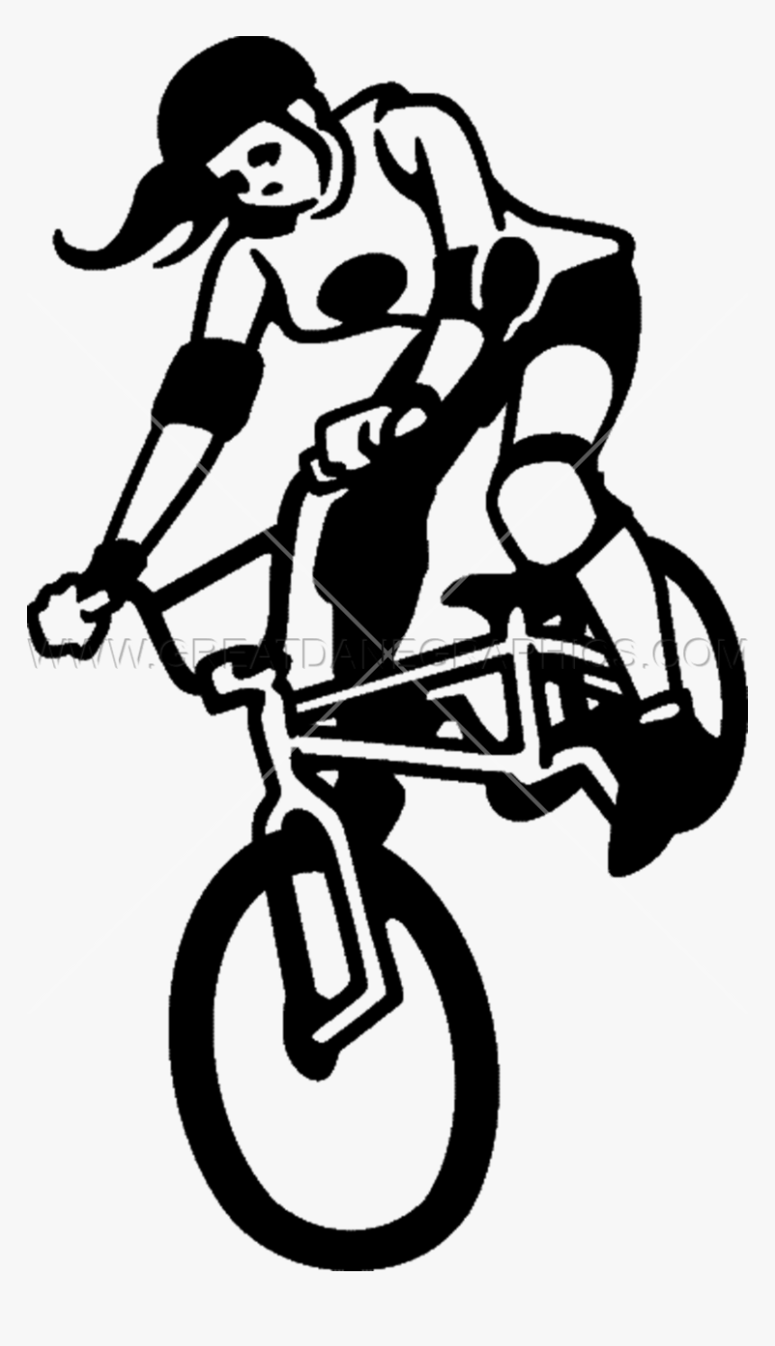 Bmx Rider Png - Girl Bmx Rider Silhouette, Transparent Png, Free Download