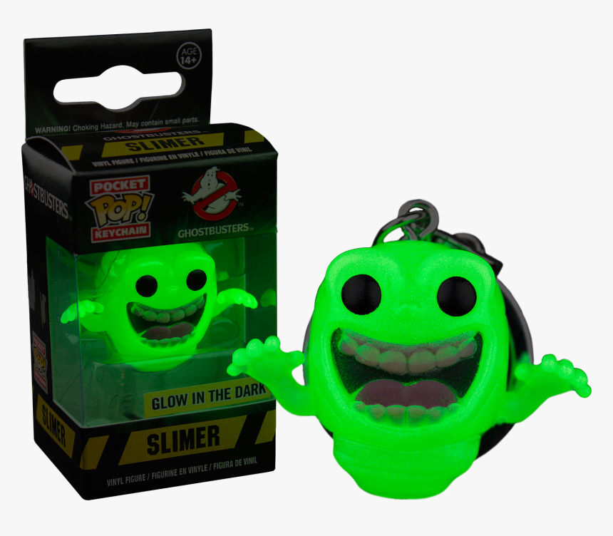 Funko Pop Keychain Glow In The Dark - Pocket Pop Ghostbusters Slimer Glow In The Dark, HD Png Download, Free Download