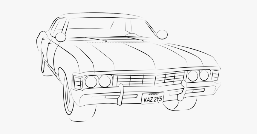 67 Chevy Impala Outline, HD Png Download, Free Download
